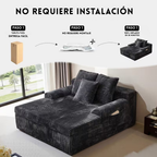Sofá-Cama Velvet de Algodón, Súper Cómodo y Se Abre Solo + REGALO: Manta de Peluche