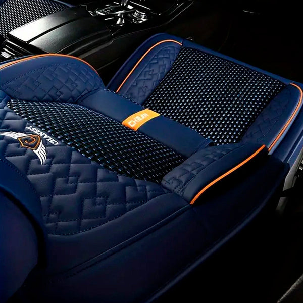 Kit Funda de Asiento de Auto Completo en Cuero Legítimo Italiano + REGALO: Kit de Alfombra Completo