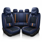 Kit Funda de Asiento de Auto Completo en Cuero Legítimo Italiano + REGALO: Kit de Alfombra Completo